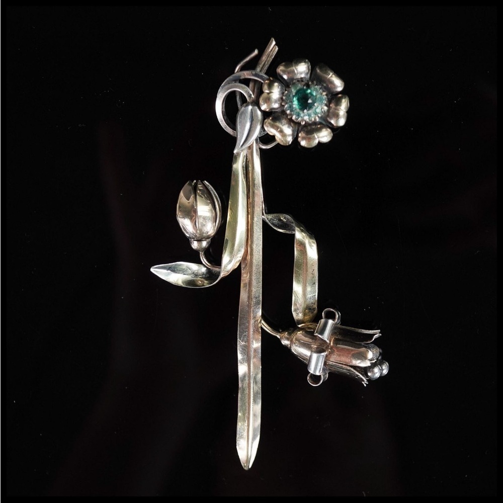 Vintage L.S. Co. Floral Brooch, 1/20 12K Gold Filled on Sterling Silver 925